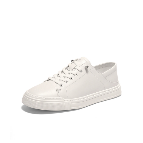 百丽时尚百搭小白鞋男2025新款夏牛皮革商场同款休闲板鞋8TG01BM5