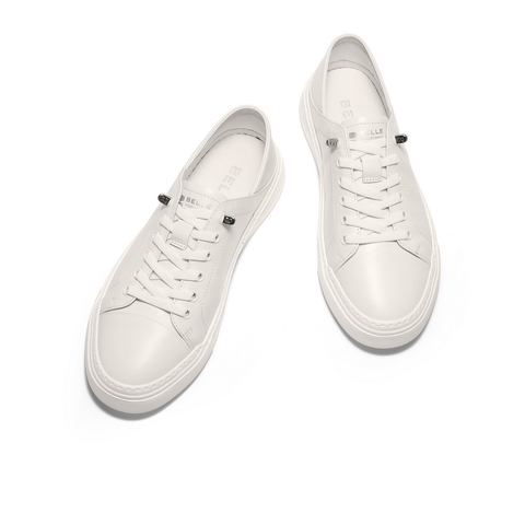 百丽时尚百搭小白鞋男2025新款夏牛皮革商场同款休闲板鞋8TG01BM5