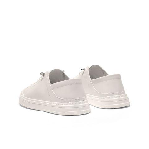 百丽时尚百搭小白鞋男2025新款夏牛皮革商场同款休闲板鞋8TG01BM5