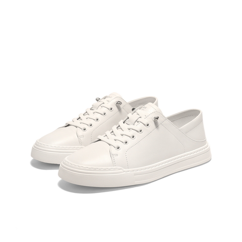 百丽时尚百搭小白鞋男2025新款夏牛皮革商场同款休闲板鞋8TG01BM5