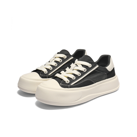 百丽网面透气休闲板鞋男2025新款夏季厚底增高时尚布鞋A2017BM5