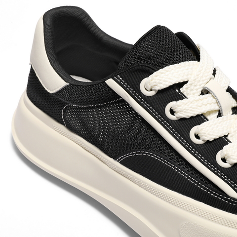 百丽网面透气休闲板鞋男2025新款夏季厚底增高时尚布鞋A2017BM5