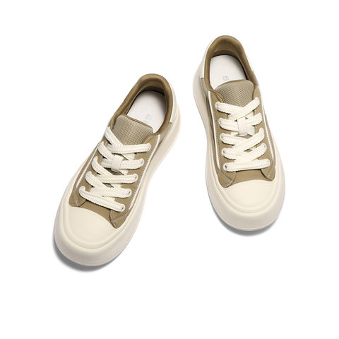 百丽网面透气休闲板鞋男2025新款夏季厚底增高时尚布鞋A2017BM5