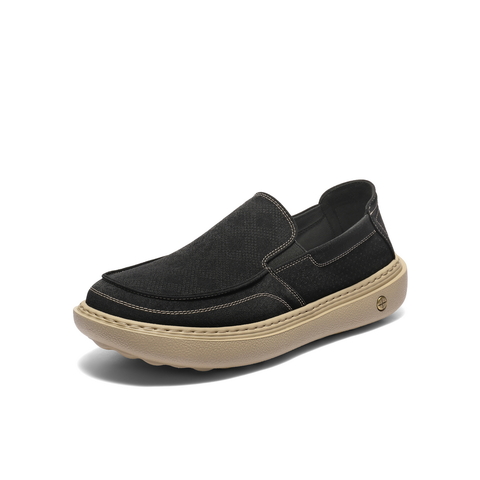 百丽透气布鞋男2025新款夏季商场同款厚底一脚蹬休闲鞋8SW02BM5