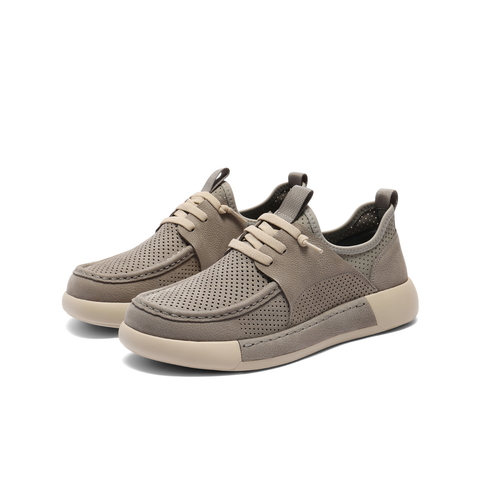 百丽打孔透气户外工装鞋男2025夏季新舒适厚底套脚休闲鞋A2000BM5