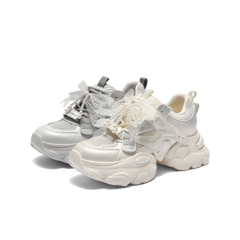 百丽时尚闪钻网老爹鞋女2025夏新厚底增高休闲鞋D9H1DBM5