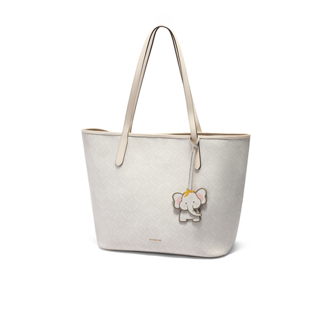 百丽包女25夏商场同款复古老花小飞象单肩手提大号托特包X7375BX5