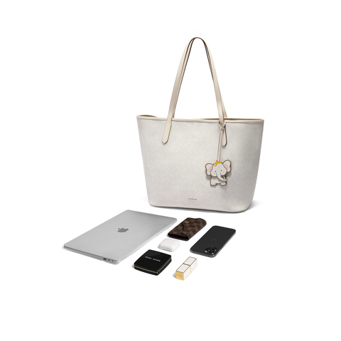 百丽包女25夏商场同款复古老花小飞象单肩手提大号托特包X7375BX5