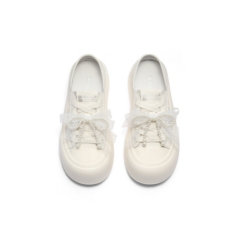 百丽可两穿板鞋女2025秋新可爱蝴蝶结厚底增高休闲鞋B2629CM5