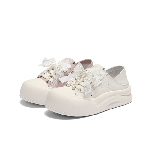 百丽可两穿板鞋女2025秋新可爱蝴蝶结厚底增高休闲鞋B2629CM5