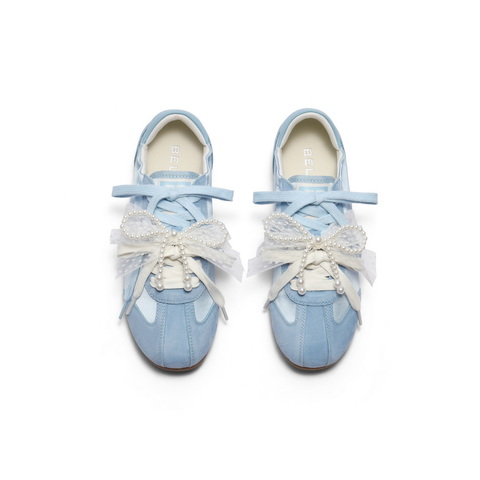 百丽青春蝴蝶结德训鞋女2025春新薄底休闲运动鞋B2636AM5