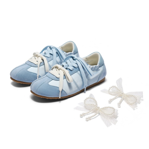 百丽青春蝴蝶结德训鞋女2025春新薄底休闲运动鞋B2636AM5