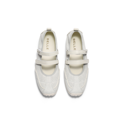 百丽芭蕾风网休闲鞋女2025夏新商场同款双魔术贴玛丽珍鞋D8L1DBQ5