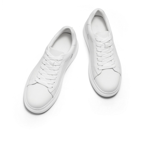 百丽时尚百搭小白鞋男2025新款秋季牛皮革厚底休闲板鞋D5R20CM5