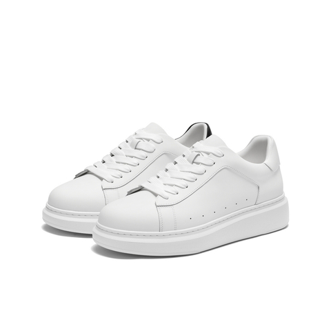 百丽时尚百搭小白鞋男2025新款秋季牛皮革厚底休闲板鞋D5R20CM5