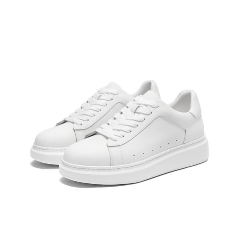 百丽时尚百搭小白鞋男2025新款秋季牛皮革厚底休闲板鞋D5R20CM5