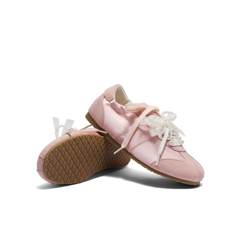 百丽青春蝴蝶结德训鞋女2025春新薄底休闲运动鞋B2636AM5