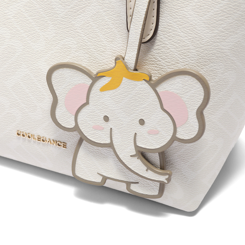 百丽包女25夏商场同款复古老花小飞象斜挎手提小号托特包X7381BX5