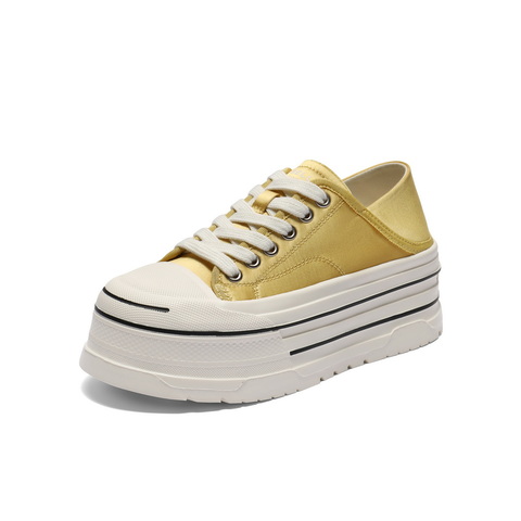 百丽厚底增高帆布鞋女2025秋新便捷一鞋两穿休闲板鞋B2673CM5