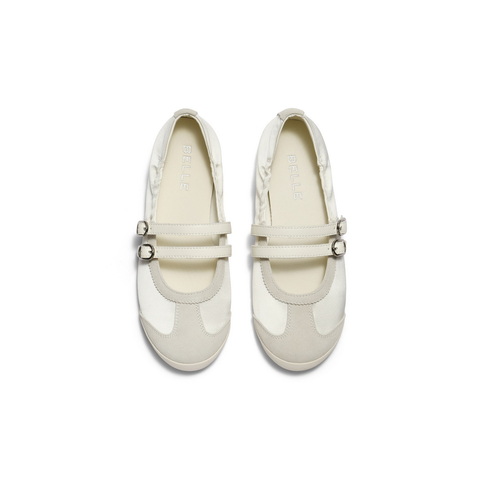 百丽双魔术贴休闲玛丽珍鞋女2025夏新商场同款薄底浅口鞋D9D1DBQ5