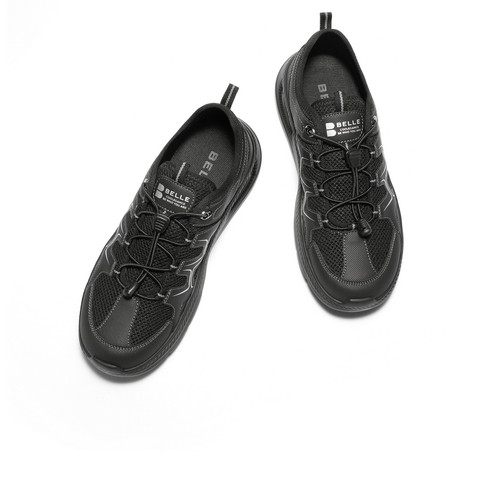 百丽网面休闲健步鞋男2025新款秋商场同款厚底户外运动鞋8TK01CM5