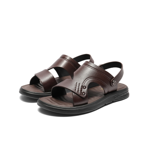 百丽舒适休闲凉鞋男2025新款夏季商场同款牛皮革凉拖两穿8UQ01BL5