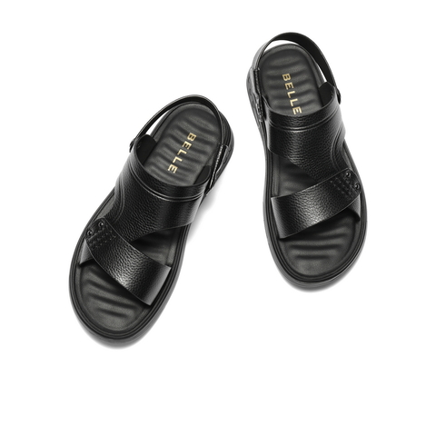 百丽舒适休闲凉鞋男2025新款夏季商场同款牛皮革凉拖两穿8UQ01BL5