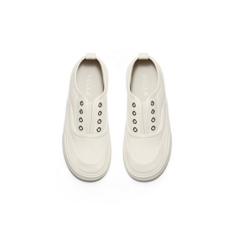 百丽便捷免系带帆布鞋女2025秋新舒适百搭休闲板鞋B2747CM5