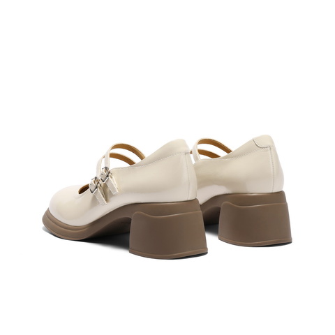 百丽复古双条带玛丽珍鞋女2025秋新商场同款真皮高跟单鞋3A616CQ5