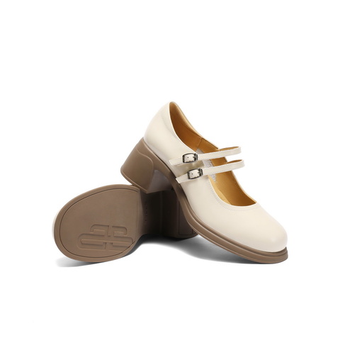 百丽复古双条带玛丽珍鞋女2025秋新商场同款真皮高跟单鞋3A616CQ5