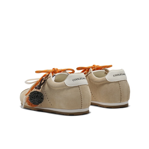 百丽时尚双鞋带阿甘鞋女2025秋新商场同款毛球薄底休闲鞋E2M1DCM5