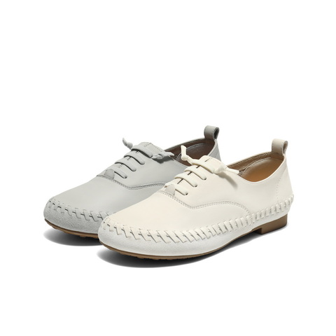 百丽小众时尚牛津鞋女2025秋新商场同款真皮薄底单鞋E2A1DCM5