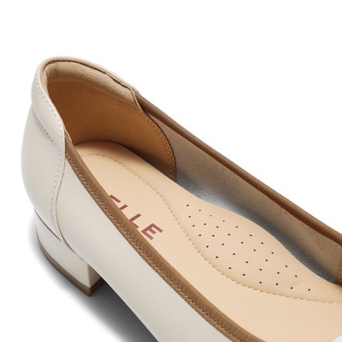 百丽撞色气质单鞋女2025秋新商场同款真皮小方头浅口单鞋E1B1DCQ5