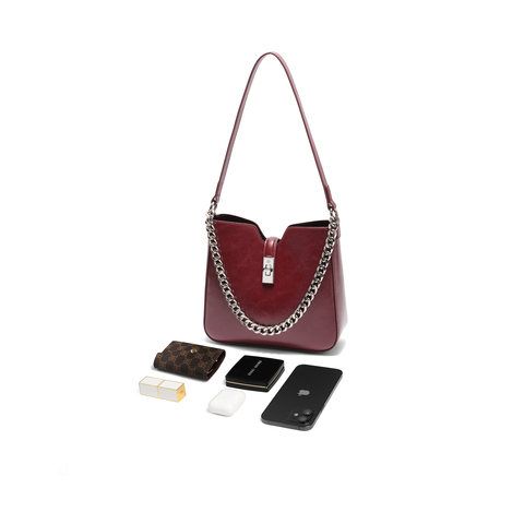 百丽包包女2025秋季新商场同款质感通勤单肩斜挎水桶包BL837CX5