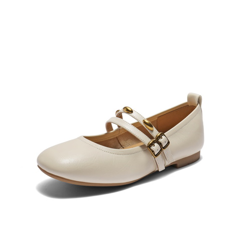 百丽复古薄底玛丽珍鞋女2025秋新商场同款真皮双条带单鞋E1V1DCQ5