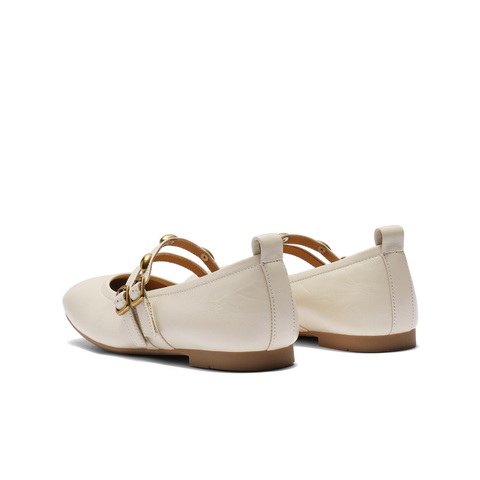 百丽复古薄底玛丽珍鞋女2025秋新商场同款真皮双条带单鞋E1V1DCQ5