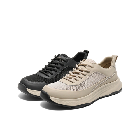 百丽网面透气健步鞋男2024夏季轻盈厚底增高休闲运动鞋A1916BM4