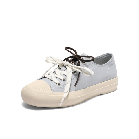 百丽时尚双鞋带帆布鞋女2025秋新商场同款百搭休闲鞋E2B1DCM5