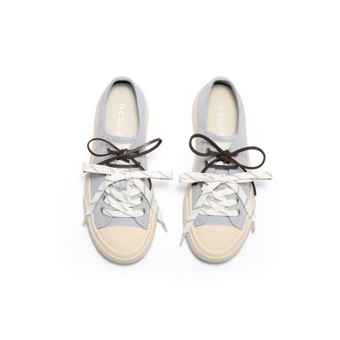 百丽时尚双鞋带帆布鞋女2025秋新商场同款百搭休闲鞋E2B1DCM5