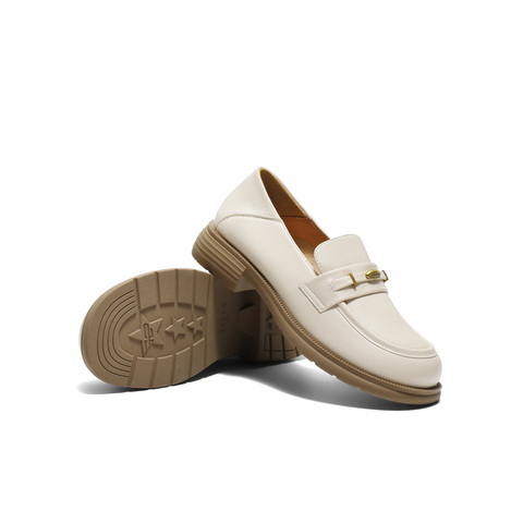 百丽英伦风乐福鞋女2025秋新商场同款真皮舒适便士乐福E1N1DCA5