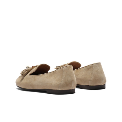 百丽复古绒面乐福鞋女2025秋新商场同款真皮通勤便士乐福3A9C3CA5