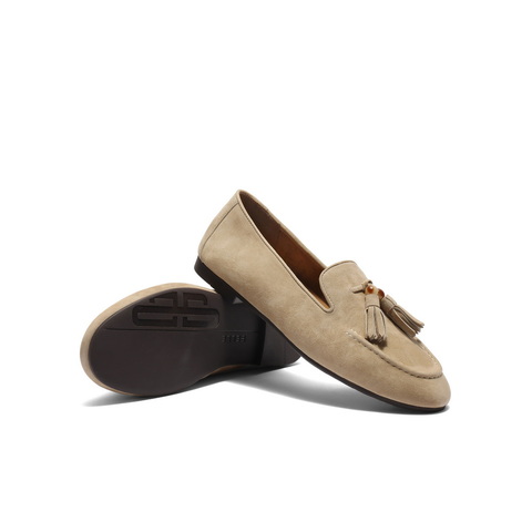 百丽复古绒面乐福鞋女2025秋新商场同款真皮通勤便士乐福3A9C3CA5