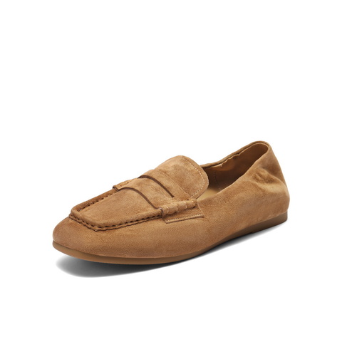 百丽亲肤质感乐福鞋2025秋新商场同款真皮柔软便式乐福鞋E1W1DCA5