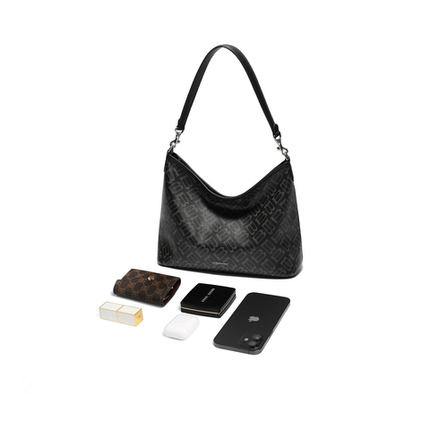 百丽包包女25秋新商场同款复古半月hobo单肩斜挎托特包X7388CX5