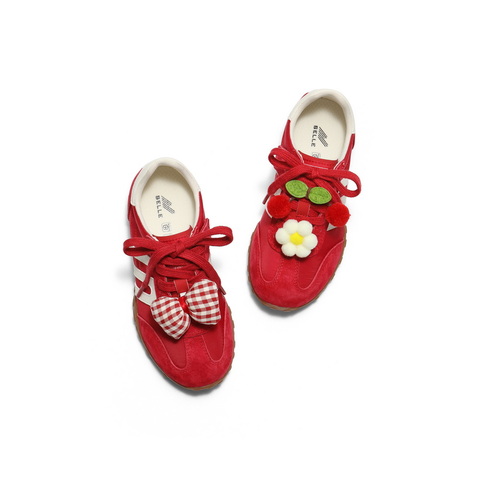 百丽拼色德训鞋女童2025春新商场同款舒适运动休闲鞋60720A85