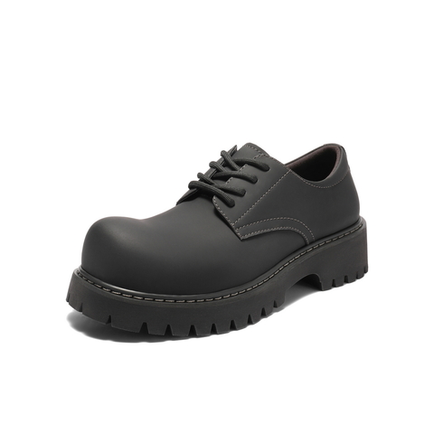 百丽厚底增高休闲鞋男鞋2025新款秋季复古英伦工装大头鞋A2040CM5