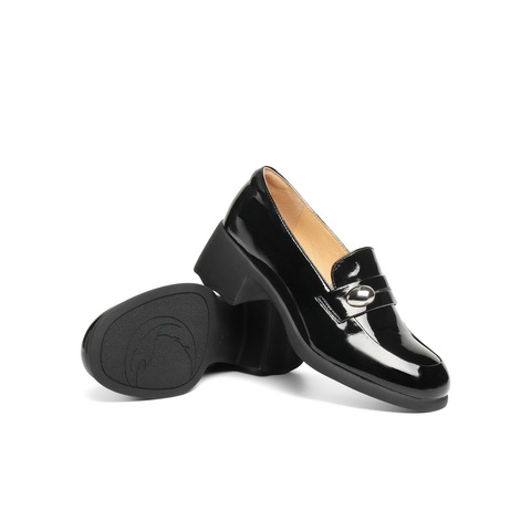 百丽简约质感乐福鞋女2025秋新商场同款粗跟通勤乐福鞋E1C1DCA5