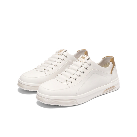 百丽时尚百搭小白鞋男2025新款秋商场同款牛皮革休闲板鞋D2M10CM5