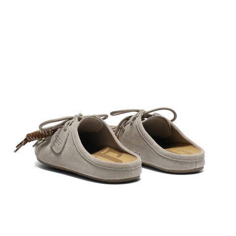 百丽复古绒面勃肯鞋女2025秋新可爱串珠袋鼠鞋半拖E1L1DCH5