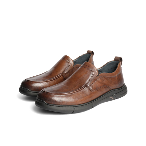 百丽一脚蹬商务鞋男2025秋季新款牛皮革舒适上班休闲皮鞋A2099CM5